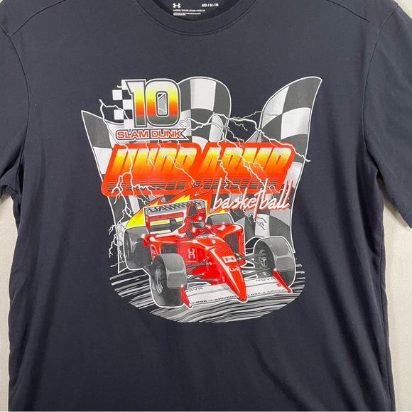 Under Armour Slam Dunk Indy Car Racing Graphic Tee Shirt Black Men’s Medium - Picture 2 of 8